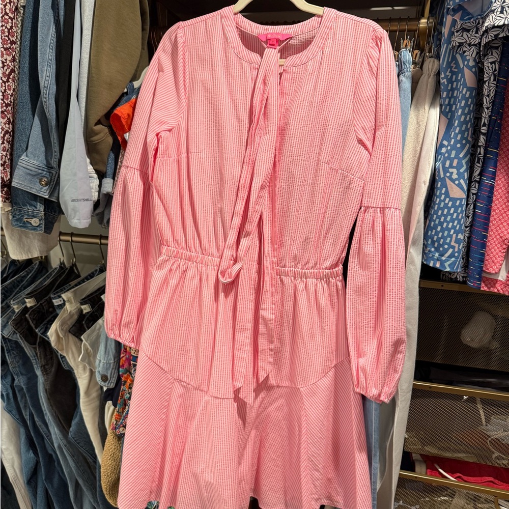 Lilly Pulitzer Pink and White Striped Dress